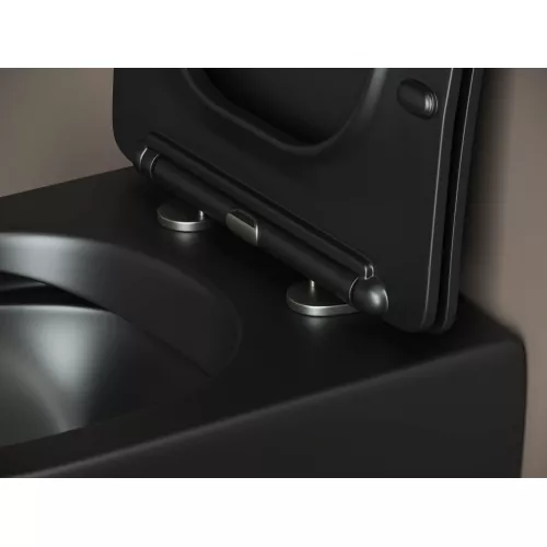 Подвесной унитаз Ceramica Nova Metropol Rimless CN4002, Выбрать цвет: Черный матовый, изображение 7