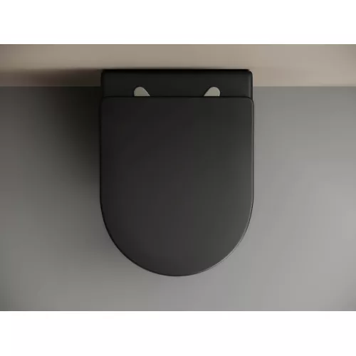 Подвесной унитаз Ceramica Nova Metropol Rimless CN4002, Выбрать цвет: Черный матовый, изображение 4