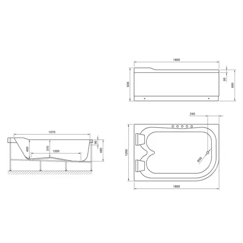 Акриловая ванна Royal Bath  NORWAY, Выбрать размер: 180x120, Ориентация: левая, изображение 3