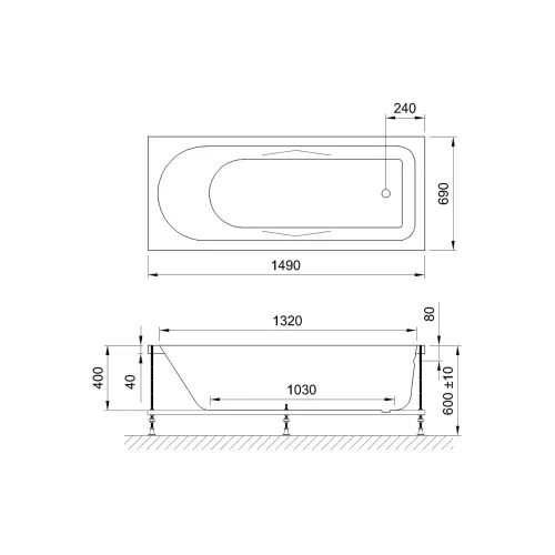 Акриловая ванна Royal Bath  TUDOR, Выбрать размер: 150x70, изображение 4