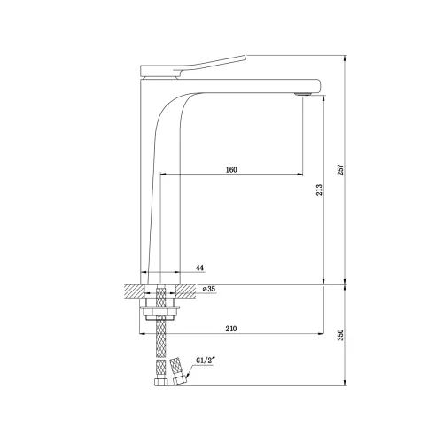 Высокий смеситель на раковину Bronze De Luxe, Выбрать цвет: Золото матовое, изображение 3