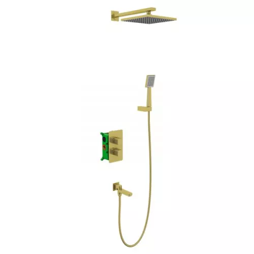 Душевые системы: Душевая система встроенная с термостатом Timo Petruma SX-5049/17SM золото матовое 1 в магазине Акватория