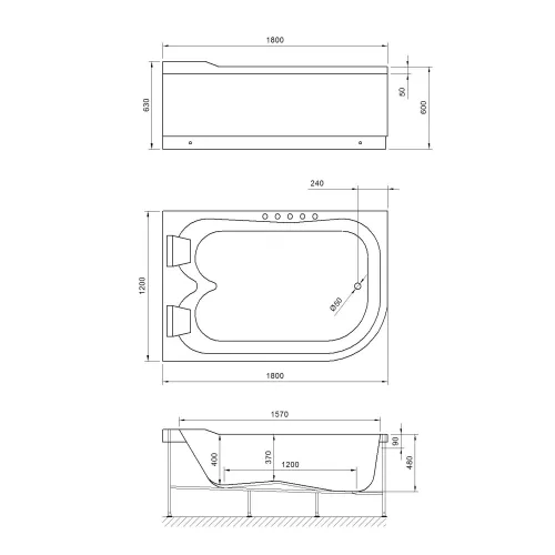 Гидромассажная ванна Royal Bath  NORWAY COMFORT, Ориентация: левая, изображение 2