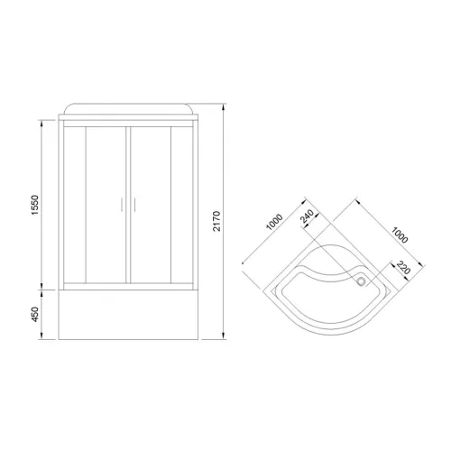 Душевая кабина Royal Bath  RB 100NRW T/C 100х100, Исполнение полотна двери: прозрачное, изображение 7