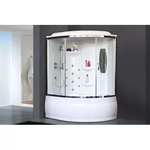 Душевая кабина Royal Bath  RB 150ALP/170ALP, Цвет стекла: прозрачное, Цвет профиля: Хром, Тип поддона: Высокий, Выбрать размер: 150x100, Ориентация: левая, изображение 2