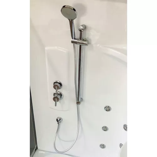 Душевая кабина Royal Bath  RB 150ALP/170ALP, Цвет стекла: прозрачное, Цвет профиля: Хром, Тип поддона: Высокий, Выбрать размер: 150x100, Ориентация: левая, изображение 6