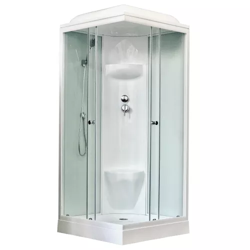 Душевая кабина Royal Bath  RB80HP, Цвет стекла: прозрачное, Цвет профиля: Белый, Тип поддона: Низкий, Выбрать размер: 80x80, Внешний вид: без гидромассажа