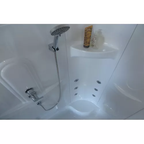 Душевая кабина Royal Bath  RB8120BK2 M/T , L/R 120*80, Зона релакса: С гидромассажем, Цвет задней стенки: Белый , Исполнение полотна двери: прозрачное, Ориентация: правая, изображение 3