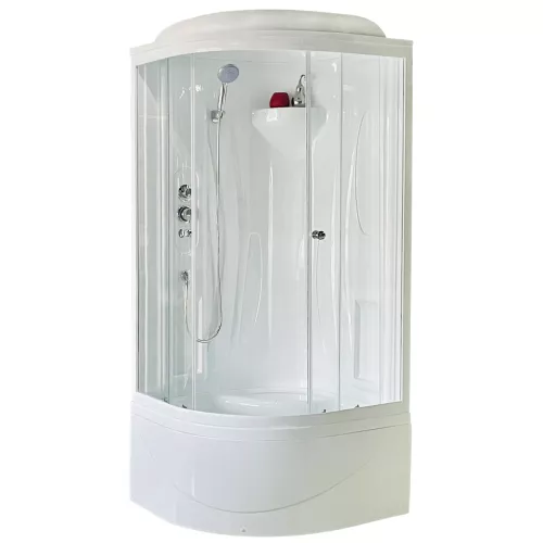 Душевая кабина Royal Bath  RB 90BK  прозрачное, Цвет стекла: прозрачное, Цвет профиля: Белый, Тип поддона: Высокий, Выбрать размер: 90x90, Внешний вид: без гидромассажа
