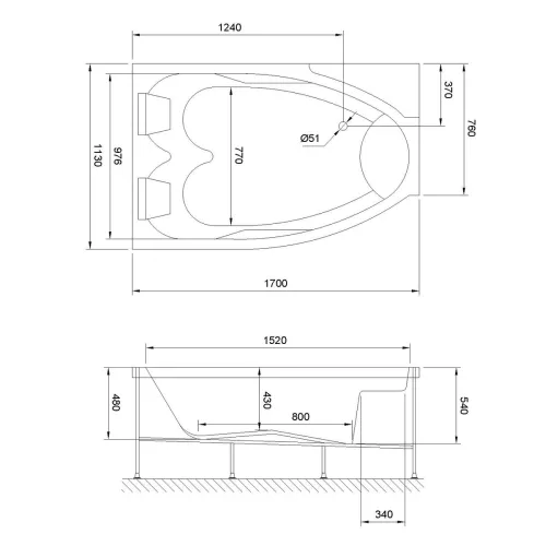 Гидромассажная ванна Royal Bath  SHAKESPEARE COMFORT 170х110, Ориентация: левая, изображение 3