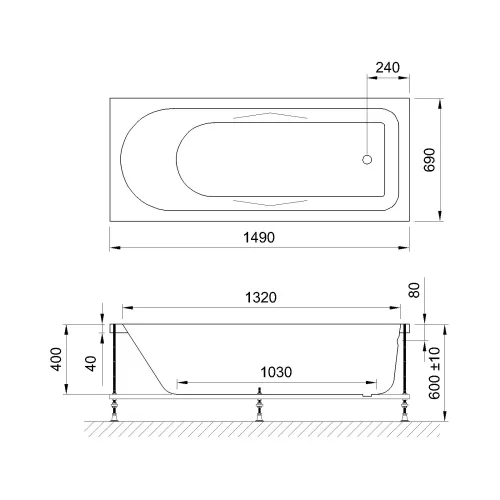 Гидромассажная ванна Royal Bath  TUDOR STANDART, Выбрать размер: 150x70, изображение 5