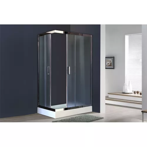 Душевой уголок Royal Bath RB HPD RB HP прямоугольный, Цвет стекла: матовое, Высота поддона: Низкий, Цвет профиля: Хром, Выбрать размер: 120x80, Ориентация: правая, изображение 2