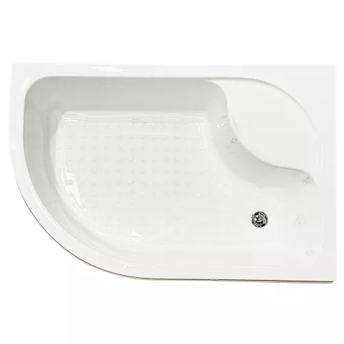 Душевой угол Royal Bath RB 8120BK ассиметричный, Цвет стекла: матовое, Цвет профиля: Белый, Ориентация: правая, изображение 6