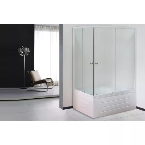 Душевой угол Royal Bath RB 8100BP/RB8120BP прямоугольный, Цвет стекла: матовое, Цвет профиля: Белый, Выбрать размер: 120x80, Ориентация: правая, изображение 2