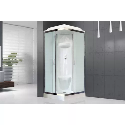 Душевая кабина Royal Bath  RB 80HP6/80HP7-WC/WT-CH  80*80, Цвет задней стенки: Белый, Исполнение полотна двери: рифленое, Зона релакса: Без гидромассажа, изображение 2