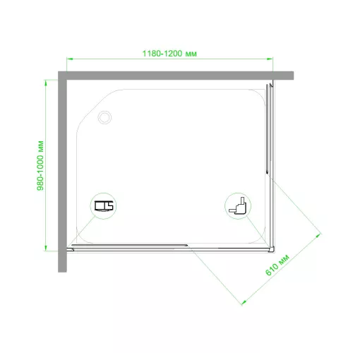 Душевой уголок Royal Bath RB HPD RB HP прямоугольный, Цвет стекла: прозрачное, Высота поддона: Приобретается отдельно, Цвет профиля: Белый, Выбрать размер: 120x100, Ориентация: универсальная, изображение 5
