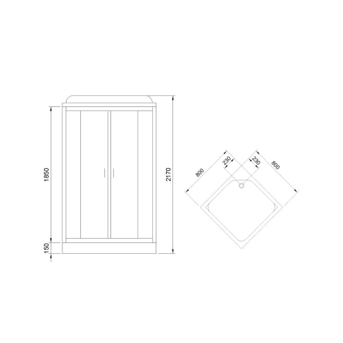 Душевая кабина Royal Bath  RB 80HP6/ 80HP7-BT-CH  80*80, Цвет задней стенки: Черный, Исполнение полотна двери: прозрачное , Зона релакса: С гидромассажем, изображение 7