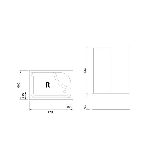 Душевой угол Royal Bath RB 8100BP/RB8120BP прямоугольный, Цвет стекла: прозрачное, Цвет профиля: Белый, Выбрать размер: 120x80, Ориентация: правая, изображение 6