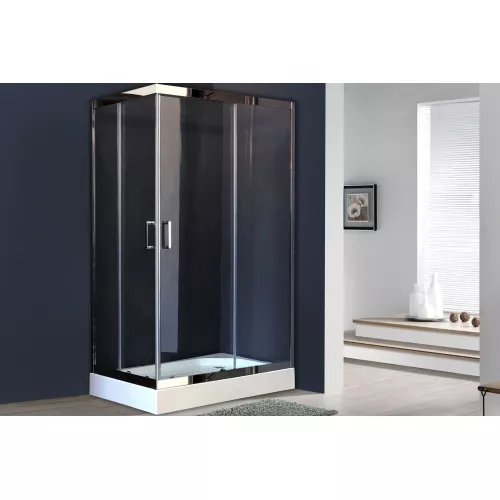 Душевой уголок Royal Bath RB HPD RB HP прямоугольный, Цвет стекла: прозрачное, Высота поддона: Низкий, Цвет профиля: Хром, Выбрать размер: 120x80, Ориентация: правая, изображение 2