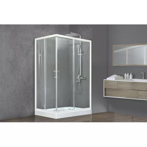 Душевой уголок Royal Bath RB HPD RB HP прямоугольный, Цвет стекла: прозрачное, Высота поддона: Низкий, Цвет профиля: Белый, Выбрать размер: 120x80, Ориентация: правая, изображение 2