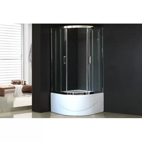 Душевой угол Royal Bath RB BK четверть круга, Цвет стекла: прозрачное, Цвет профиля: Хром, Выбрать размер: 90x90, изображение 2