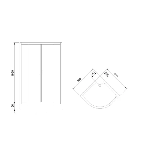 Душевой уголок Royal Bath RB HKD RB HK четверть круга, Высота поддона: Низкий, Цвет профиля: Хром, Выбрать размер: 90x90, Цвет стекла: прозрачное, изображение 6