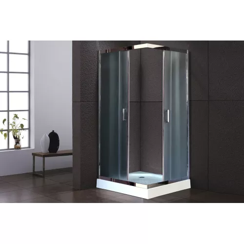 Душевой уголок Royal Bath RB HPD RB HP квадратный, Цвет стекла: матовое, Высота поддона: Низкий, Цвет профиля: Хром, Выбрать размер: 90x90, изображение 3