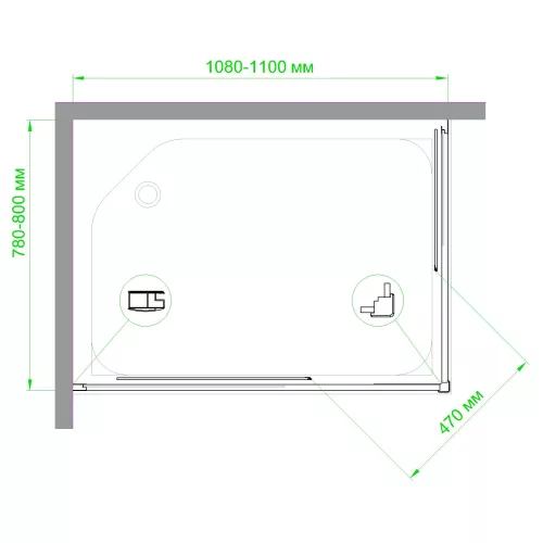 Душевой уголок Royal Bath RB HPD RB HP прямоугольный, Цвет стекла: матовое, Высота поддона: Приобретается отдельно, Цвет профиля: Белый, Выбрать размер: 110x80, Ориентация: универсальная, изображение 5
