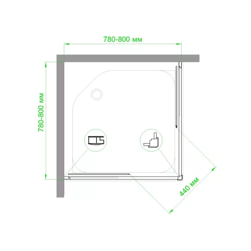 Душевой уголок Royal Bath RB HPD RB HP квадратный, Цвет стекла: прозрачное, Высота поддона: Приобретается отдельно, Цвет профиля: Черный, Выбрать размер: 80x80, изображение 5