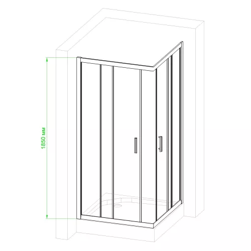 Душевой уголок Royal Bath RB HPD RB HP квадратный, Цвет стекла: матовое, Высота поддона: Приобретается отдельно, Цвет профиля: Черный, Выбрать размер: 80x80, изображение 3