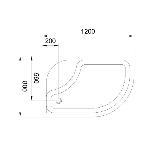 Душевой поддон Royal Bath  RB 8120BK ассиметричный высокий, Выбрать размер: 120*80, Ориентация: левая, изображение 4