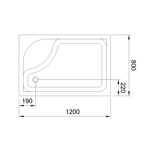 Душевой поддон Royal Bath  RB прямоугольный высокий, Выбрать размер: 120*80, Ориентация: левая, изображение 4