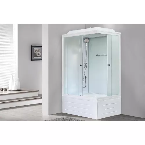 Душевая кабина Royal Bath  RB 8100BP5/6 WT/WC-R/L  100*80, Цвет задней стенки: Белый , Исполнение полотна двери: рифленое , Зона релакса: Без гидромассажа, Исполнение задней стенки: стекло , Ориентация: левая, Толщина полотна двери, мм: 4, изображение 2