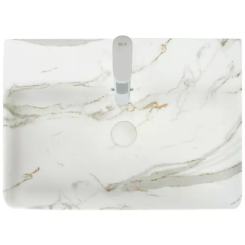 Раковина накладная WeltWasser SK ELBACH 2173 M845, Выбрать цвет: Мрамор белая с серым, изображение 3