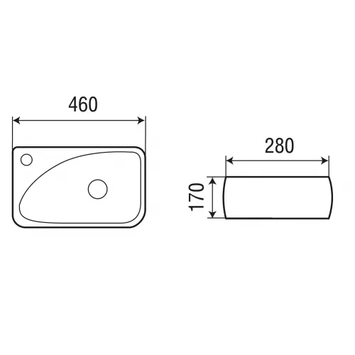 Раковина подвесная WeltWasser SK AISBACH 5096 L, Ориентация: правая, изображение 2