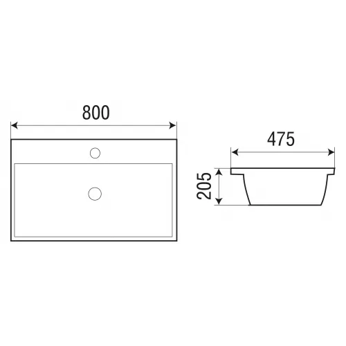 Раковина врезная WeltWasser SK DEILBACH 7608, Выбрать размер: 800х475х205, изображение 4
