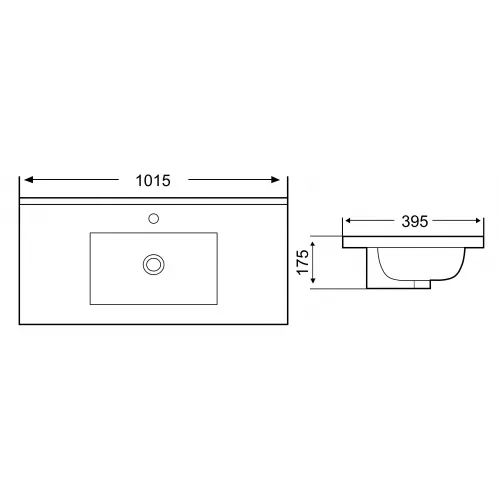 Раковина врезная WeltWasser SK DEILBACH 7517, Выбрать цвет: Белый глянец, Выбрать размер: 1015х395х175, изображение 4