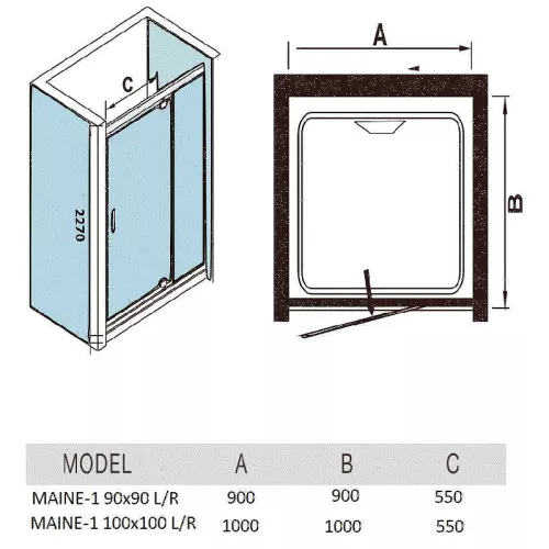 Душевая кабина WeltWasser  WW1000 MAINE  L/R, Цвет профиля: Хром, Тип поддона: Низкий, Выбрать размер: 90x90, Внешний вид: с крышей и гидромассажем, Ориентация: левая, изображение 12
