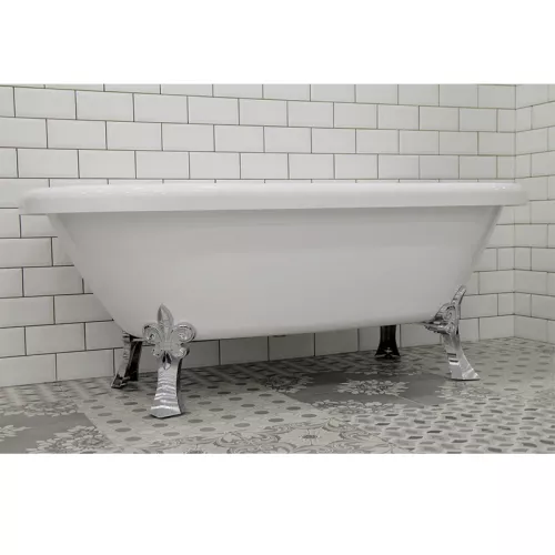 Ванна акриловая RADOMIR Леонесса на ножках Лилия хром 175х80, Выбрать цвет: Хром, изображение 7