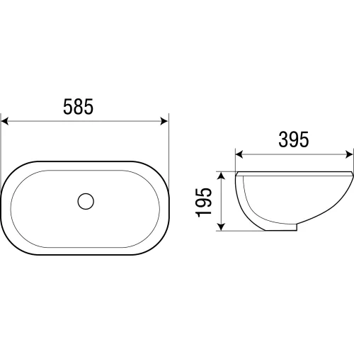 Раковина подвесная WeltWasser DEILBACH 6030, Выбрать размер: 585х395х195, изображение 2
