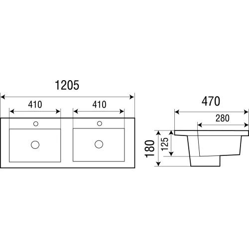 Раковина подвесная WeltWasser DEILBACH 7506-1202, изображение 3