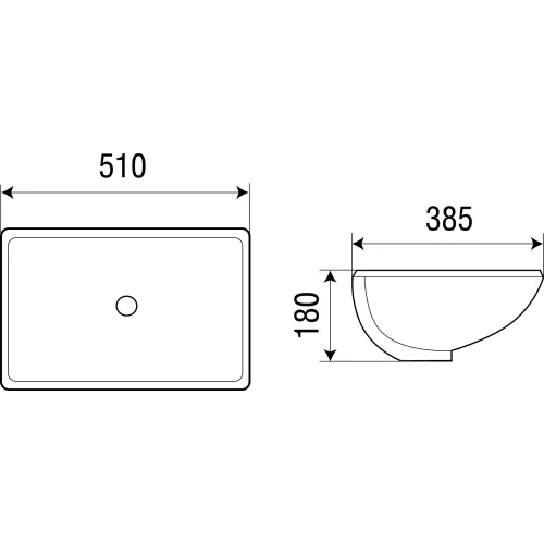 Раковина подвесная WeltWasser DEILBACH 6008, Выбрать размер: 510х385х180, изображение 2