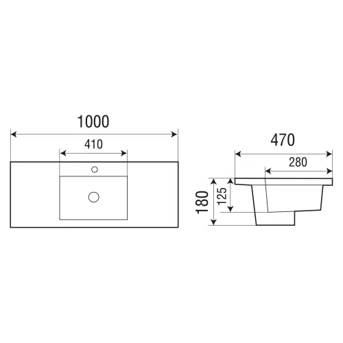 Раковина врезная WeltWasser SK DEILBACH 7505, Выбрать размер: 1000х470х180, изображение 4