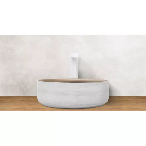 Раковина накладная WeltWasser SK ELBACH 3134, Выбрать цвет: Белая золотистая, изображение 2