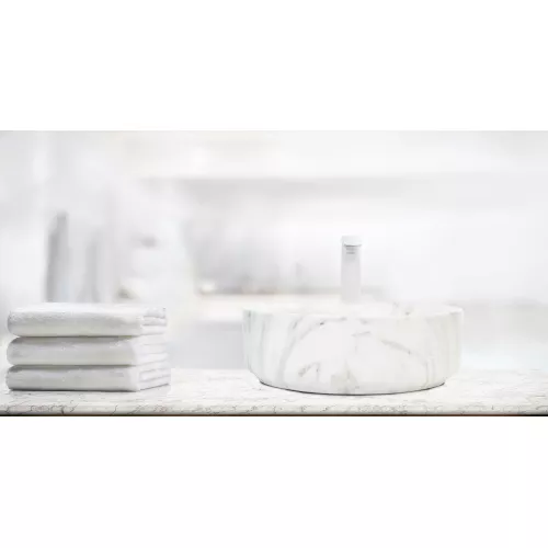 Раковина накладная WeltWasser SK ELBACH 3134, Выбрать цвет: Мрамор белая с серым, изображение 2