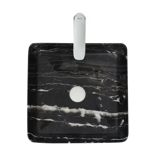 Раковина подвесная WeltWasser ELBACH 2179, Выбрать цвет: Мрамор черная с белым, изображение 3