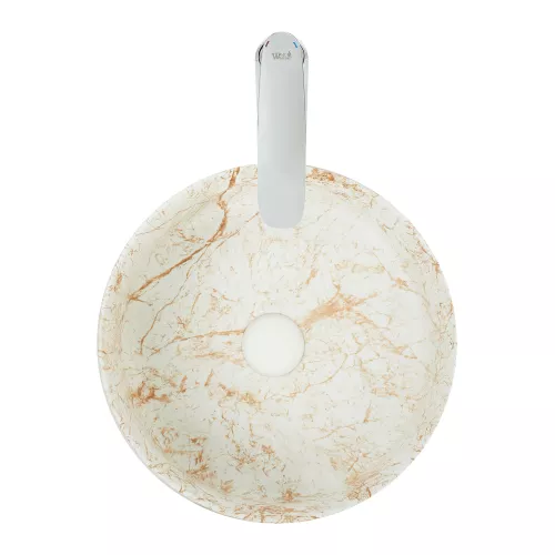 Раковина накладная WeltWasser SK ELBACH 3134, Выбрать цвет: Мрамор белая с бежевым, изображение 3