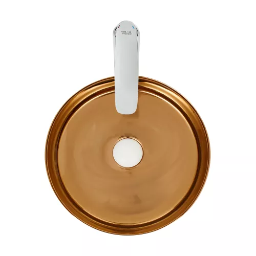 Раковина накладная WeltWasser SK ELBACH 3134, Выбрать цвет: Белая золотистая, изображение 3