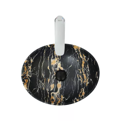 Раковина накладная WeltWasser SK ELBACH 3078, Выбрать цвет: Мрамор черная с бежевым, изображение 3