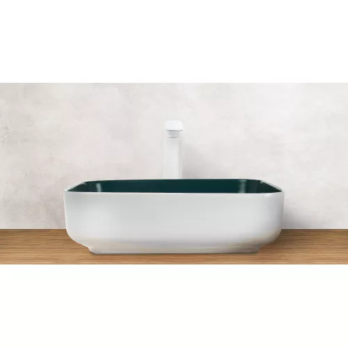 Раковина подвесная WeltWasser ELBACH 2195, Выбрать цвет: Белая зеленая, изображение 2